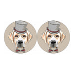 Hipster Labrador Retriever Print Car Coasters