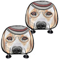 Hipster Labrador Retriever Print Car Headrest Covers