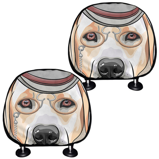 Hipster Labrador Retriever Print Car Headrest Covers
