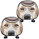 Hipster Labrador Retriever Print Car Headrest Covers