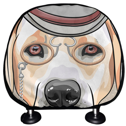 Hipster Labrador Retriever Print Car Headrest Covers