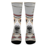 Hipster Labrador Retriever Print Crew Socks