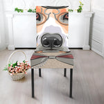 Hipster Labrador Retriever Print Dining Chair Slipcover