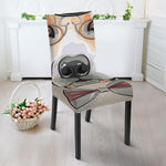 Hipster Labrador Retriever Print Dining Chair Slipcover