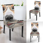 Hipster Labrador Retriever Print Dining Chair Slipcover