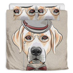 Hipster Labrador Retriever Print Duvet Cover Bedding Set