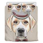 Hipster Labrador Retriever Print Duvet Cover Bedding Set