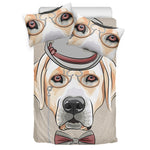 Hipster Labrador Retriever Print Duvet Cover Bedding Set