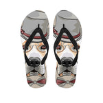 Hipster Labrador Retriever Print Flip Flops