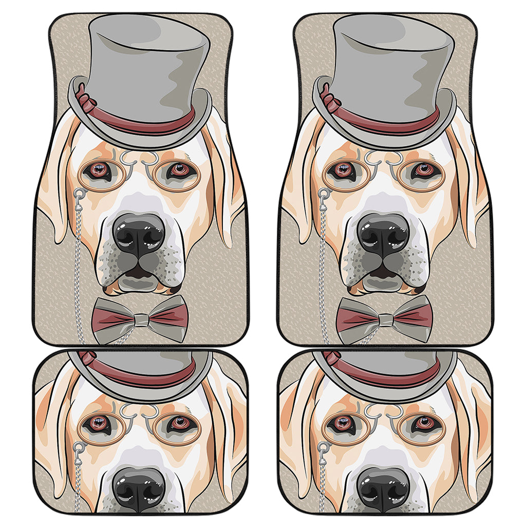 Hipster Labrador Retriever Print Front and Back Car Floor Mats