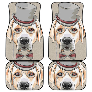 Hipster Labrador Retriever Print Front and Back Car Floor Mats