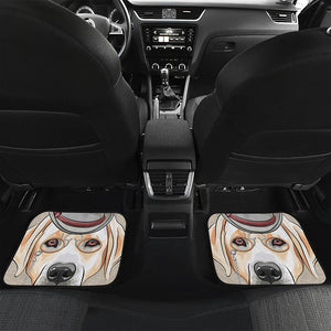 Hipster Labrador Retriever Print Front and Back Car Floor Mats