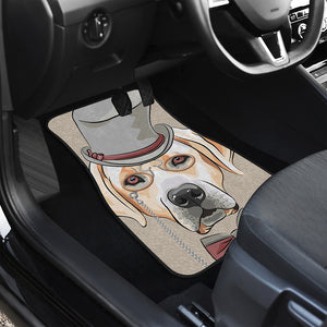 Hipster Labrador Retriever Print Front and Back Car Floor Mats