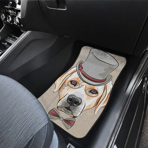 Hipster Labrador Retriever Print Front and Back Car Floor Mats