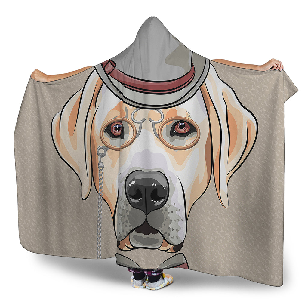 Hipster Labrador Retriever Print Hooded Blanket