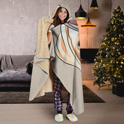 Hipster Labrador Retriever Print Hooded Blanket