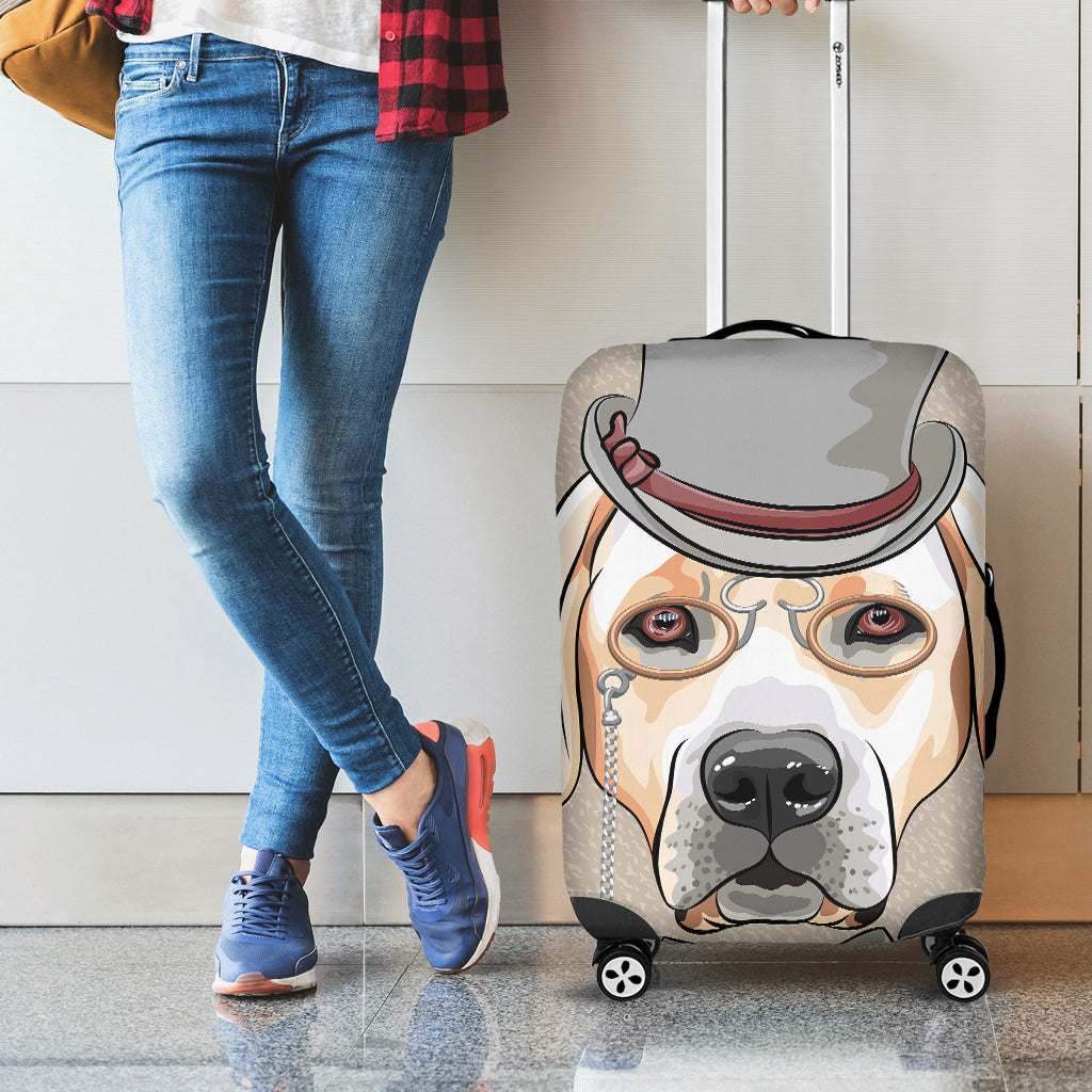 Hipster Labrador Retriever Print Luggage Cover