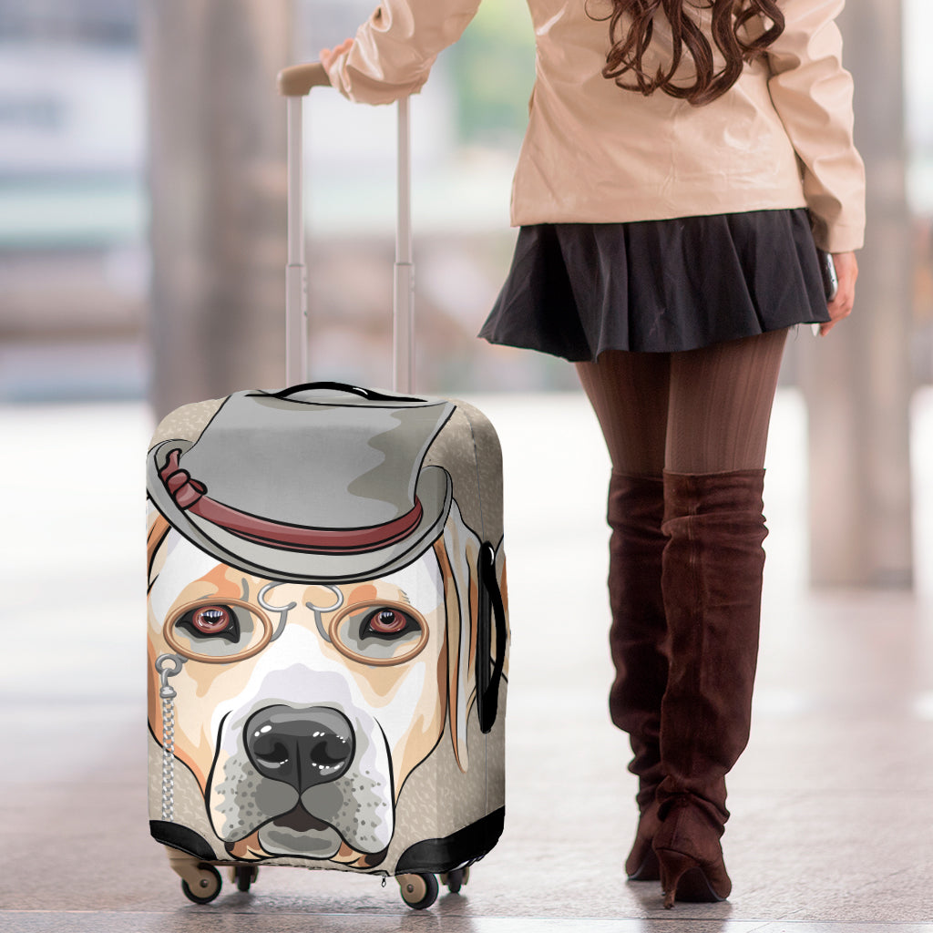 Hipster Labrador Retriever Print Luggage Cover