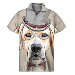 Hipster Labrador Retriever Print Men's Short Sleeve Shirt