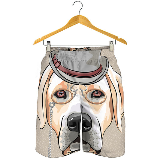 Hipster Labrador Retriever Print Men's Shorts