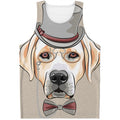 Hipster Labrador Retriever Print Men's Tank Top