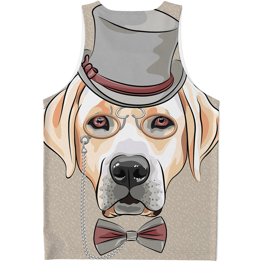 Hipster Labrador Retriever Print Men's Tank Top