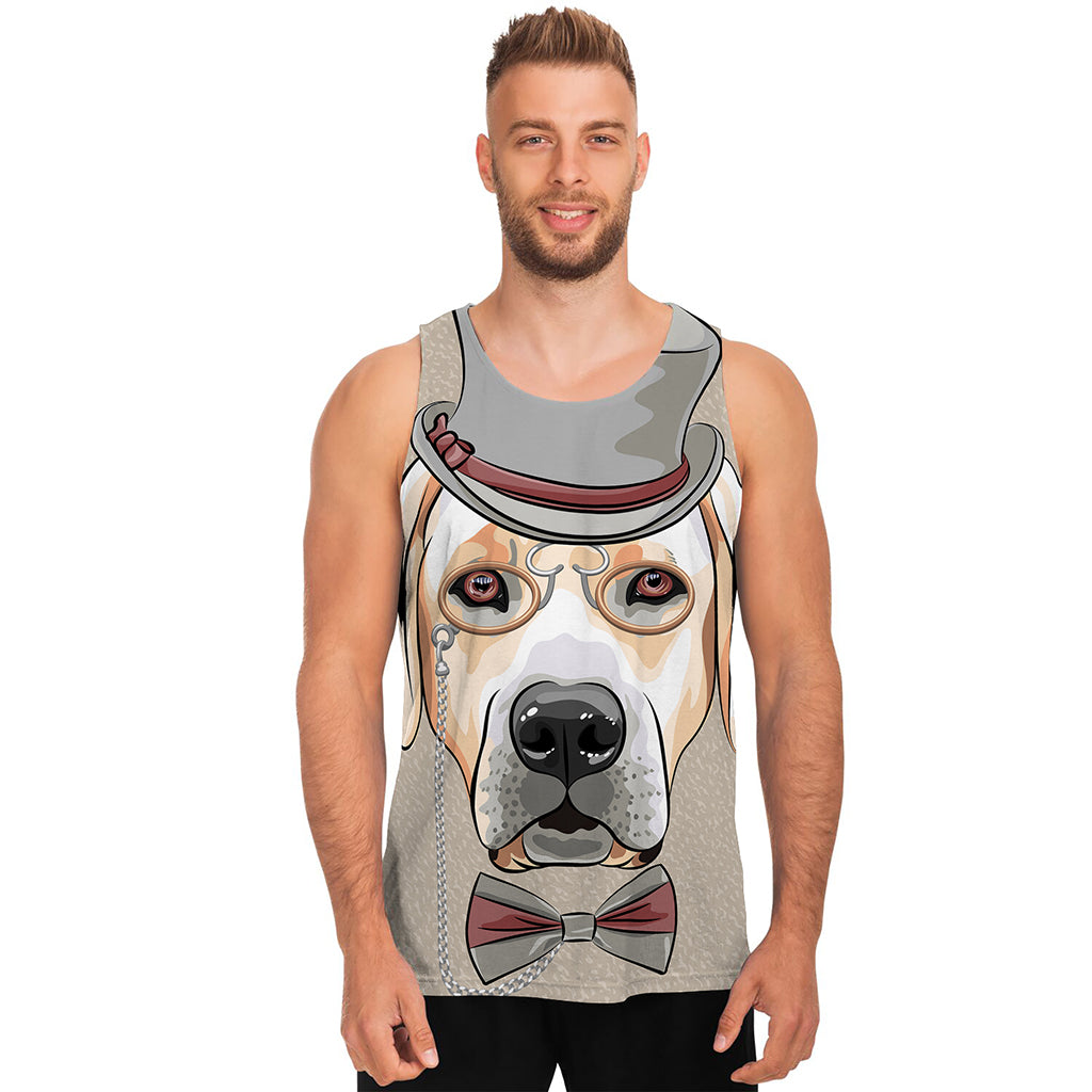 Hipster Labrador Retriever Print Men's Tank Top