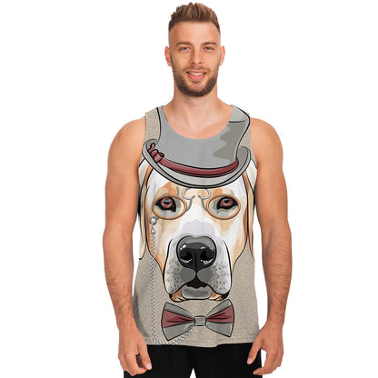 Hipster Labrador Retriever Print Men's Tank Top