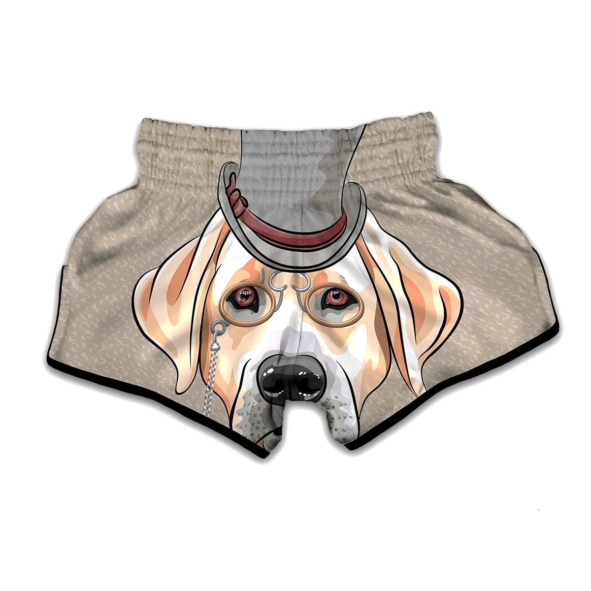 Hipster Labrador Retriever Print Muay Thai Boxing Shorts