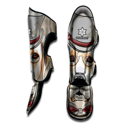 Hipster Labrador Retriever Print Muay Thai Shin Guard
