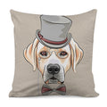 Hipster Labrador Retriever Print Pillow Cover