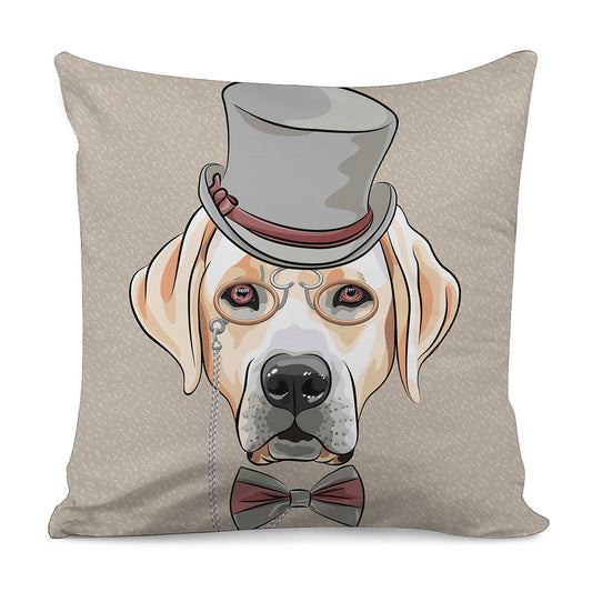 Hipster Labrador Retriever Print Pillow Cover