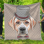 Hipster Labrador Retriever Print Quilt