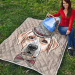 Hipster Labrador Retriever Print Quilt