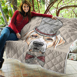 Hipster Labrador Retriever Print Quilt