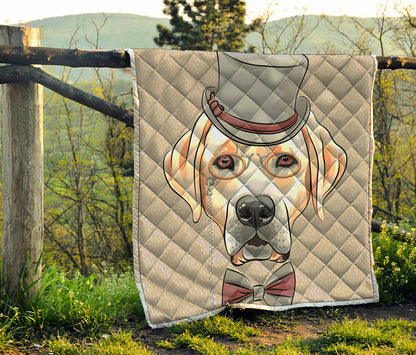 Hipster Labrador Retriever Print Quilt
