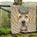 Hipster Labrador Retriever Print Quilt