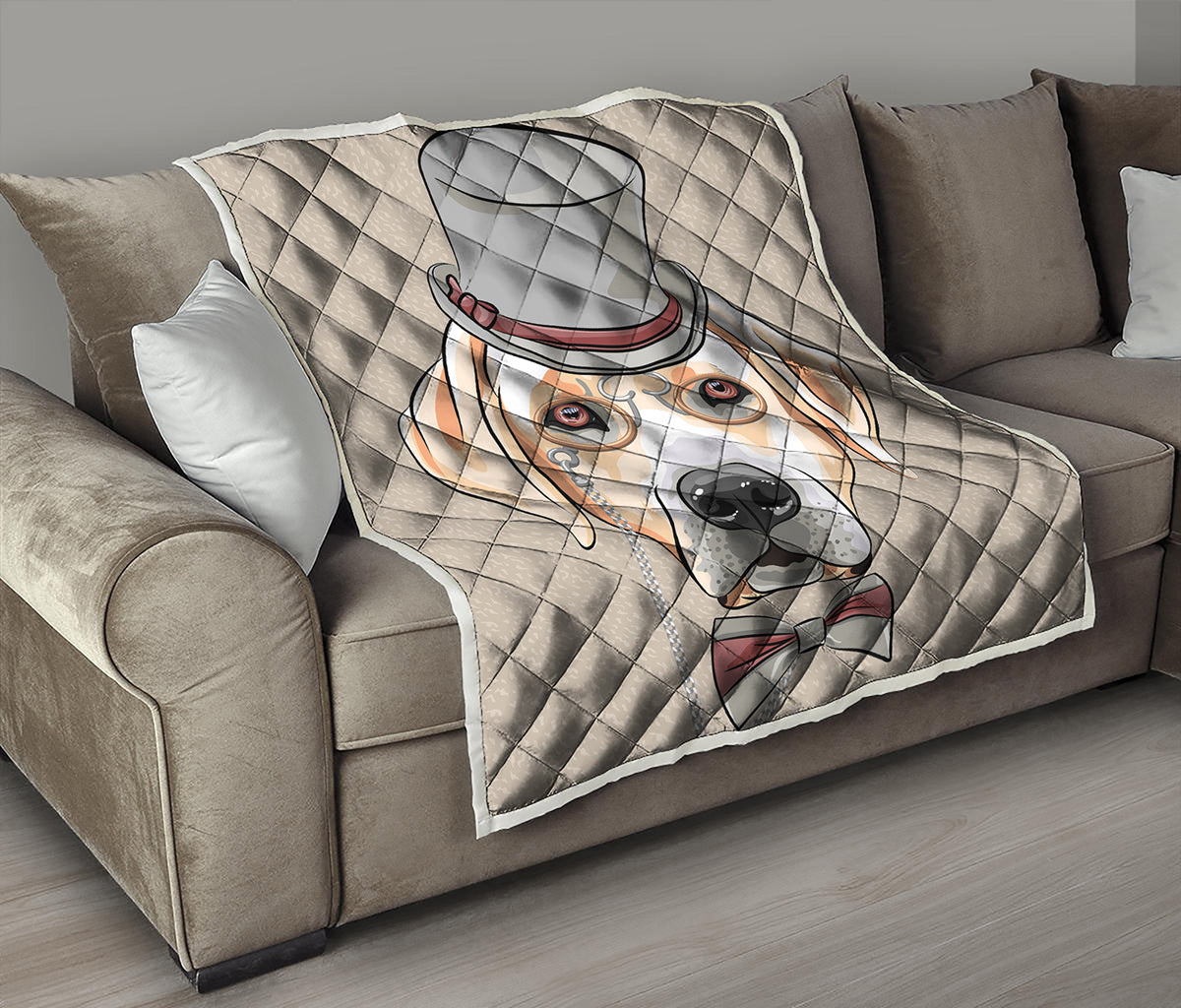Hipster Labrador Retriever Print Quilt