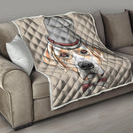 Hipster Labrador Retriever Print Quilt