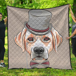 Hipster Labrador Retriever Print Quilt