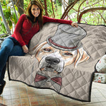Hipster Labrador Retriever Print Quilt