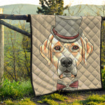Hipster Labrador Retriever Print Quilt