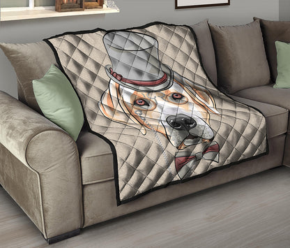 Hipster Labrador Retriever Print Quilt