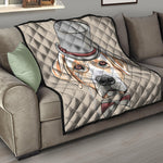 Hipster Labrador Retriever Print Quilt