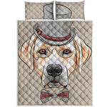 Hipster Labrador Retriever Print Quilt Bed Set