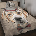 Hipster Labrador Retriever Print Quilt Bed Set