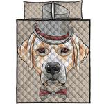 Hipster Labrador Retriever Print Quilt Bed Set