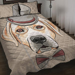 Hipster Labrador Retriever Print Quilt Bed Set