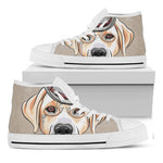 Hipster Labrador Retriever Print White High Top Shoes