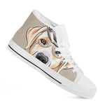 Hipster Labrador Retriever Print White High Top Shoes